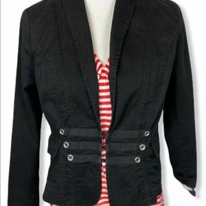 CAbi Black Military Band Jacket / Blazer Size 8